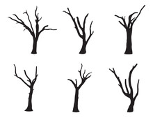 Vector Collection Of Tree Silhouettes Without Leaves