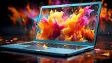 Fototapeta Most - A conceptual design depicting the nature of a colorful laptop from one of the most creative graphic designers