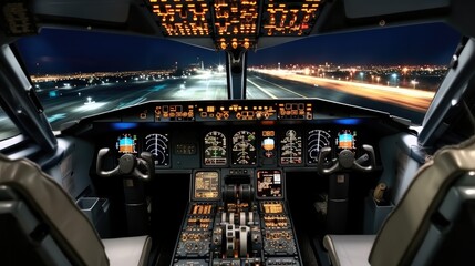 Poster - Pilots in the Cockpit, Preparing for Landing.