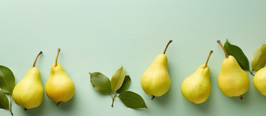 Poster - new pear isolated pastel background Copy space