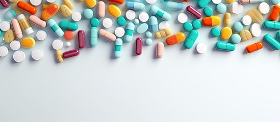 Aufkleber - Pharmaceutical treatments isolated pastel background Copy space