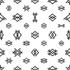 Poster - Seamless. Black and white abstract geometric background. Modern minimal poster.