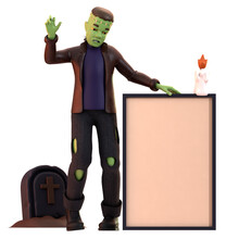Frankenstein With White Board 3D Illustration