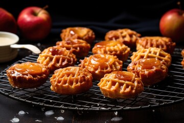 Sticker - mini apple pies cooling off on a wire rack