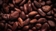 Close up shot of a pile of raw aromatic cocoa beans as background