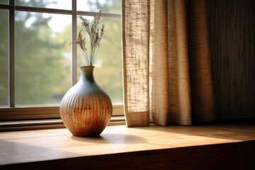 Sticker - an empty vase on a windowsill