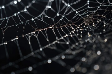 Wall Mural - a detailed shot of a spiderweb in the corner