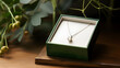 A delicate silver necklace in an open gift box waiting to be worn.