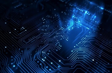 Poster - Circuit board neon data cloud. Security data. Generate Ai