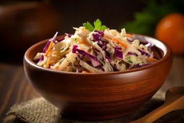 Sticker - Coleslaw bowl kitchen food. Raw diet. Generate Ai