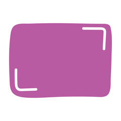 Wall Mural - rectangle pink frame line. square shape outline on hand draw style. vector illustration isolated