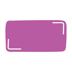 Wall Mural - rectangle pink frame line. square shape outline on hand draw style. vector illustration isolated