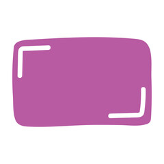 Wall Mural - rectangle pink frame line. square shape outline on hand draw style. vector illustration isolated