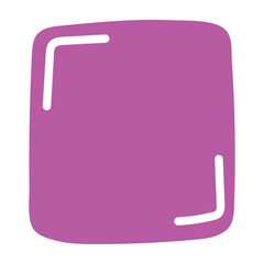 Wall Mural - rectangle pink frame line. square shape outline on hand draw style. vector illustration isolated
