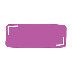 Wall Mural - rectangle pink frame line. square shape outline on hand draw style. vector illustration isolated