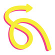 Doodle spiral arrows icon. Design quirky twist zigzag line, spring coil, curve wave. Vector