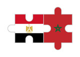 puzzle pieces of egypt and morocco flags. vector illustration isolated on white background