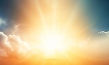 Fototapeta  - sun sky ray light, inspiration quote background, soft blur sunrise cloud texture wallpaper design, Generative AI