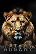 Lion motivational text business , Mafia Style , modern art animal . Generative ai