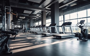 Canvas Print - Modern gym interior. Generative AI