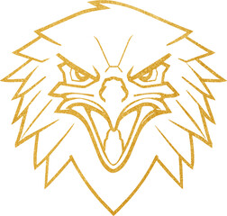 Wall Mural - Golden glitter eagle head, gold glitter eagle