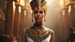 Portrait of queen Nefertit.generative ai
