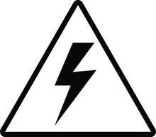 Electricity sign. Electric shock hazard vector sign . High voltage sign