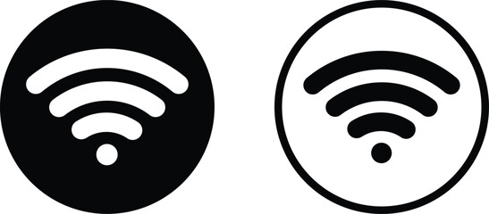 Fototapete - Wifi icon set vector in two styles isolated on white background