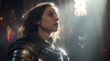 Portrait Of The Female Warrior Joan Of Arc.generative Ai
