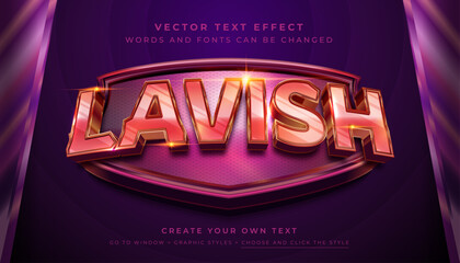 Wall Mural - vector editable 3d shiny bronze copper text effect. promotion lavish luxury graphic style on abstrac
