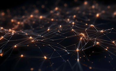 Poster - ai style background futuristic background image of ai neural nets thinking and generating ai. modern