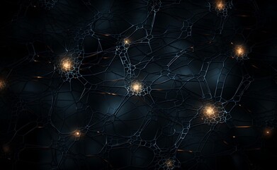 Poster - ai style background futuristic background image of ai neural nets thinking and generating ai. modern