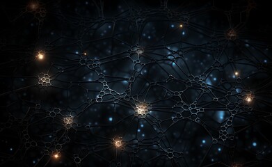 Poster - ai style background futuristic background image of ai neural nets thinking and generating ai. modern