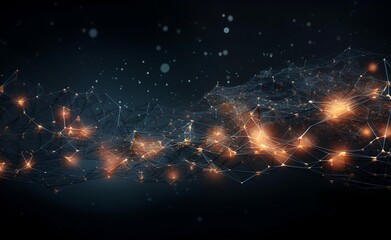 Poster - ai style background futuristic background image of ai neural nets thinking and generating ai. modern
