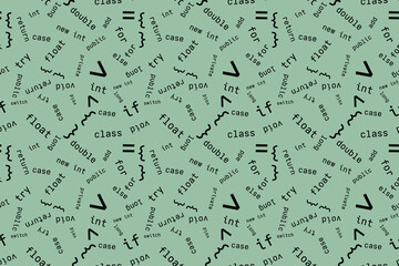Isolated seamles pattern Cybersport Simple design Business concept Wrapping paper Typography Scrapbooking Cardmaking Modern profesion Commands in programming language Coding Hacker Mint background