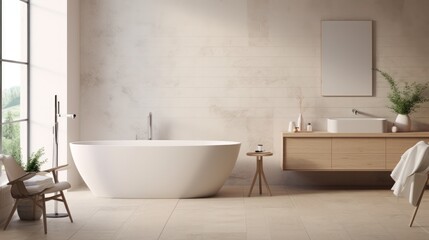 Poster - Modern minimalist Scandinavian bathroom