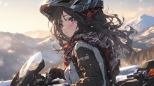 ［AI生成画像］バイクと少女2