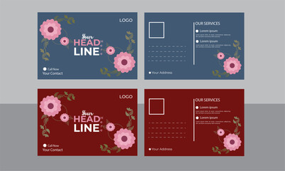 modern post card design template.