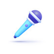 Realistic microphone 3d for concept design. Vector illustration
