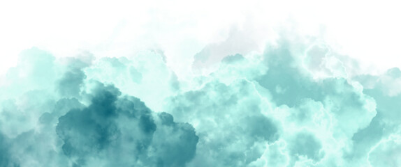 Wall Mural - blue and green cloudscape, clouds, on transparent background clip art