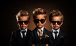 Children in a classic black suit. Business concept