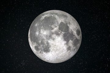 Wall Mural - moon and stars, real stars on the sky, background starry night sky, full moon and galaxy, full moon 