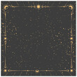 mystic celestial golden frame with stars celestial, banner with magic corners and magic borders, vector
