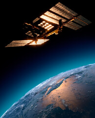 Wall Mural - the international space station (iss) is a space station, or a habitable artificial satellite, in lo