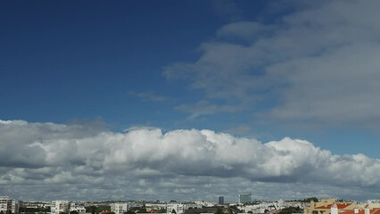Wall Mural - movement of beautiful clouds in the blue sky, time lapse video. nice nature background for your proj