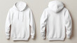 © Tahsin - A white hoodie mockup, isolated on a hanger, highlighting the front view and back view