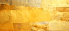 Yellow Gold Gradient Organic Texture With Overlapping Crumbled Paper Layers - Abstract Background
