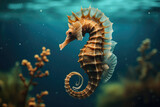 Fototapeta  - Seahorse floating in the water
