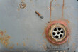 old rusty metal sink