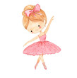 © Olga Listopad - Watercolor ballerina illustration for kids